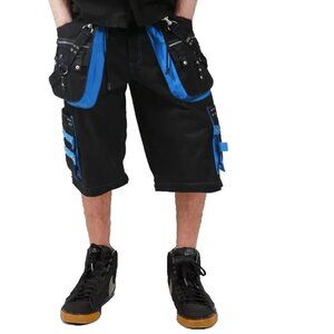 Prime Quality Men's Gothic Bondage Cyber Chain Rock Punk Black Blue Shorts